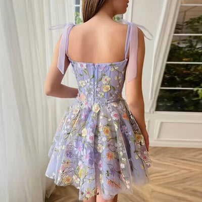 Embroidery Floral Corset Dress