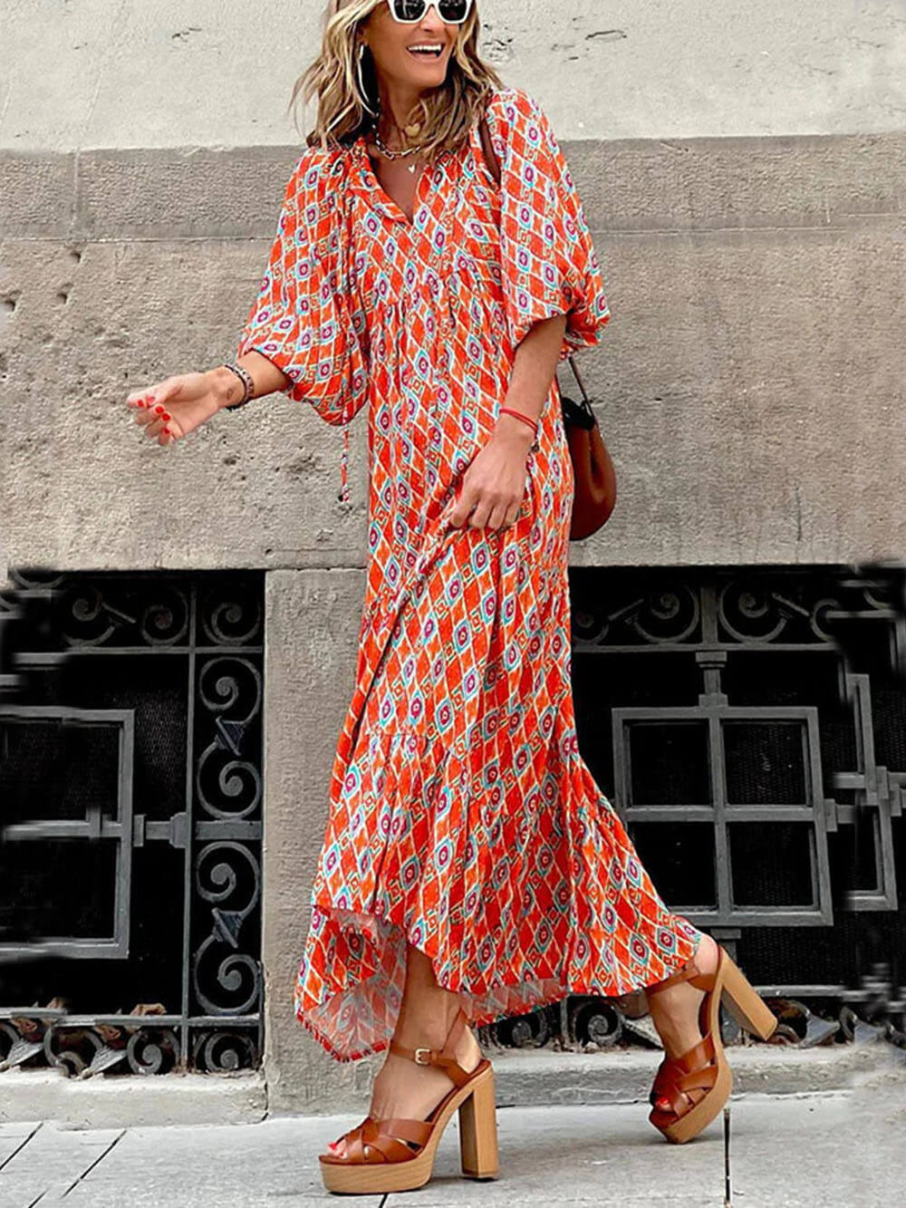 Bohemian Printed Maxi Dress