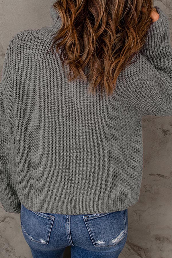 solid color loose turtleneck sweater