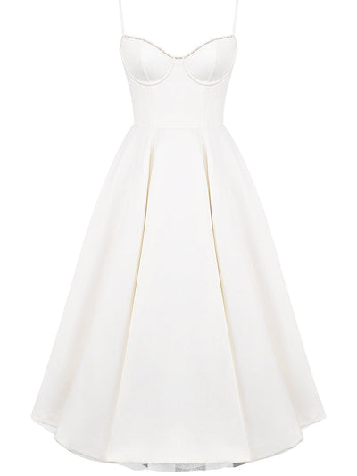 White Tulle Midi Dress