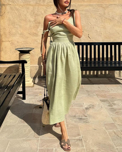 Chic V-neck strapless backless dress