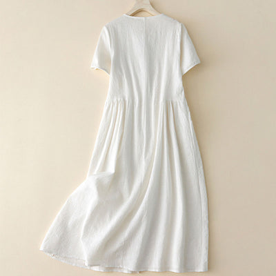 DresSummer Jacquard Cotton Linen Dress