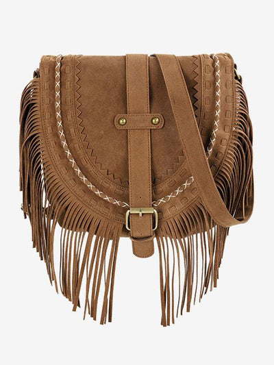 Brown Western Cowboy Style Fringe Crossbody Bag