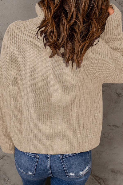 solid color loose turtleneck sweater