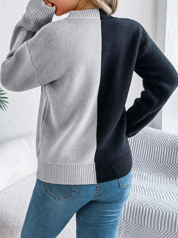 Ghost Pattern Long Sleeve Crew Neck Sweater