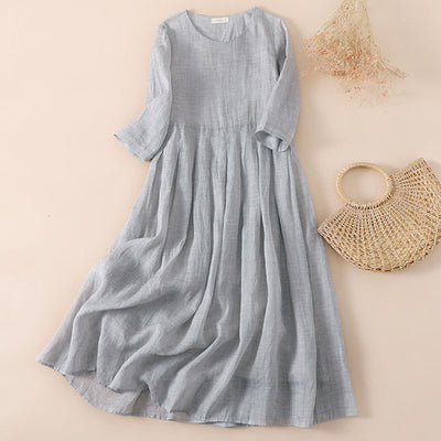 Literary loose high waist dress