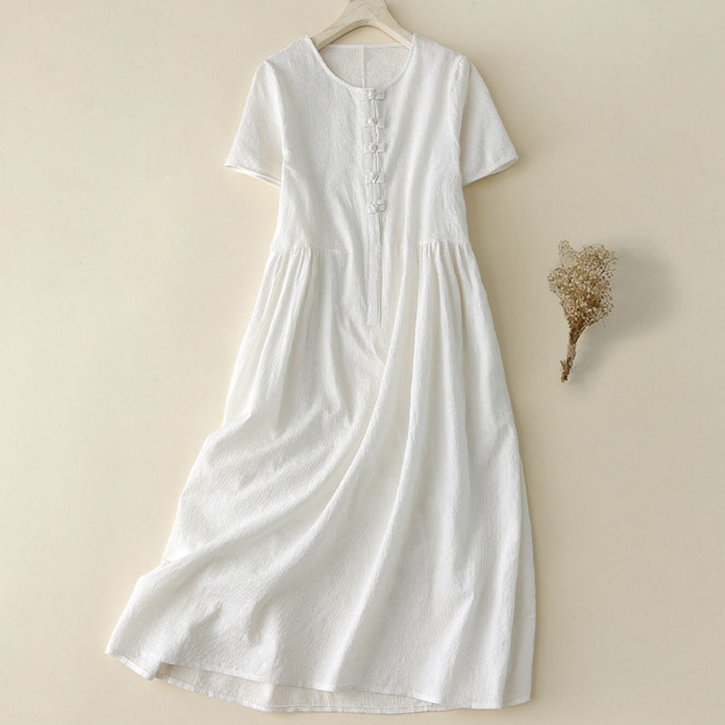 DresSummer Jacquard Cotton Linen Dress