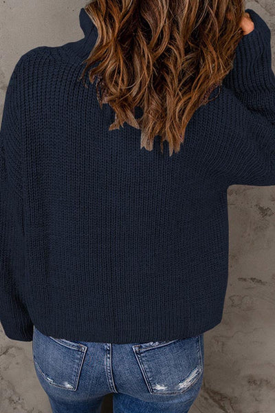 solid color loose turtleneck sweater