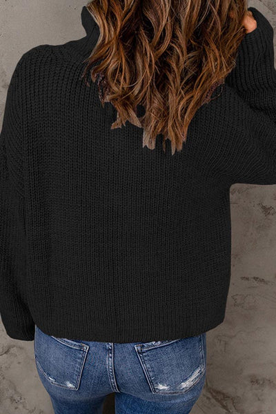 solid color loose turtleneck sweater