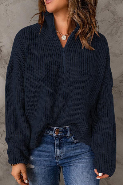 solid color loose turtleneck sweater