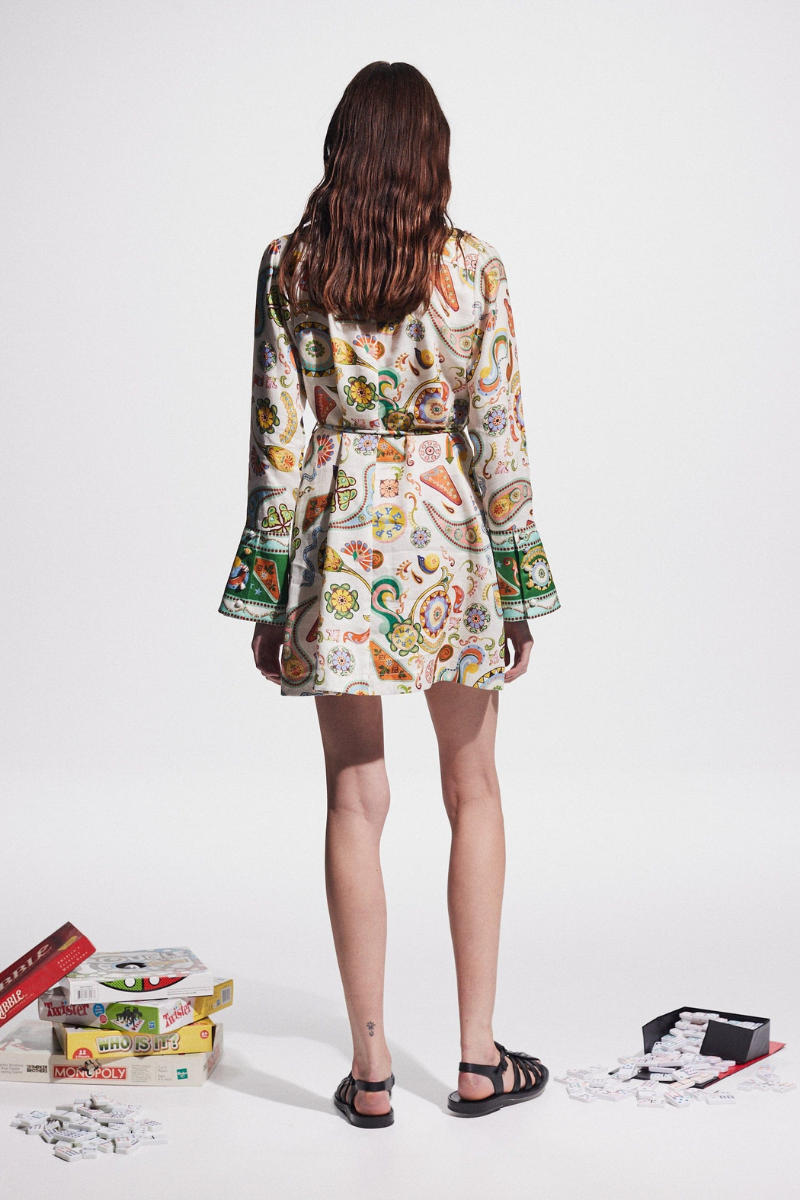 Aimeé Long Sleeve Paisley Mini Dress