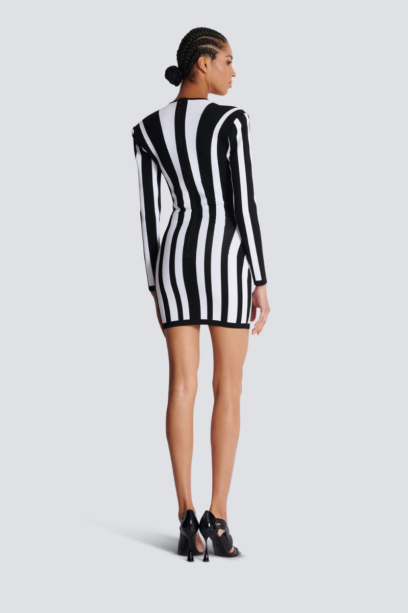 Allison Long Sleeve Striped Knit Mini Dress