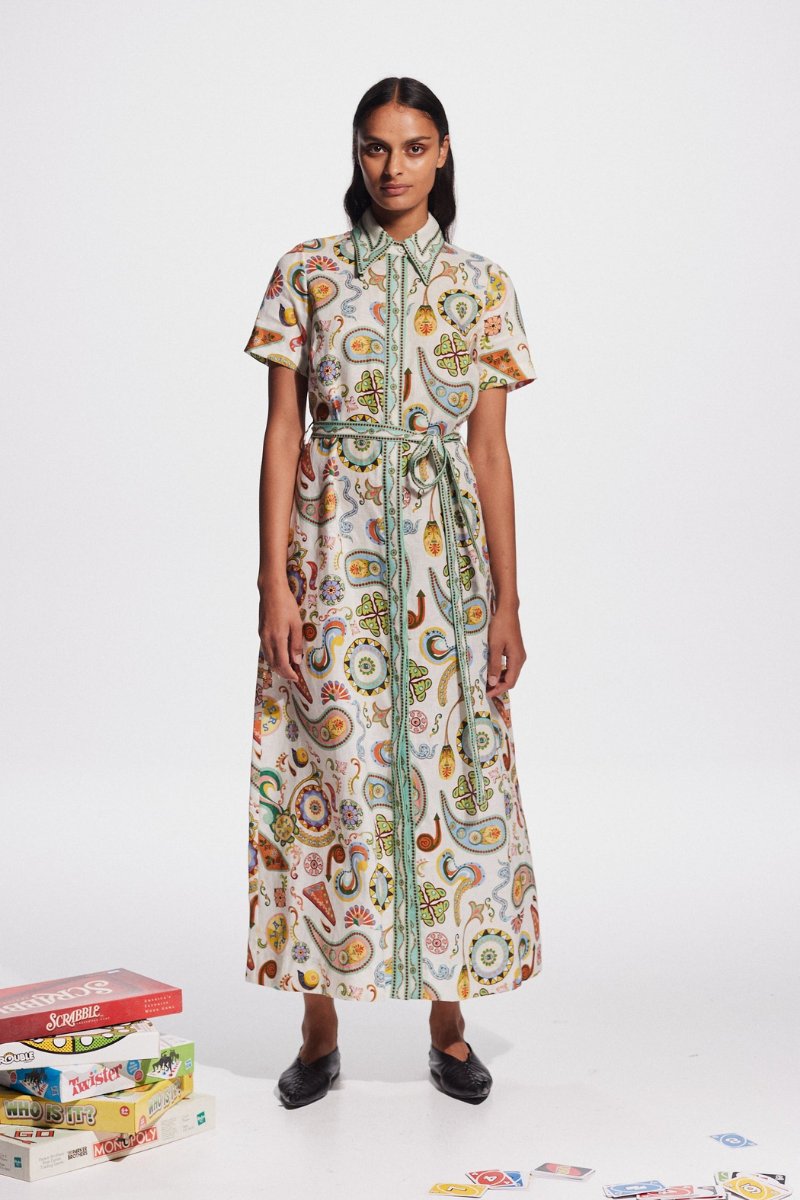 Anouche Short Sleeve Paisley Maxi Dress