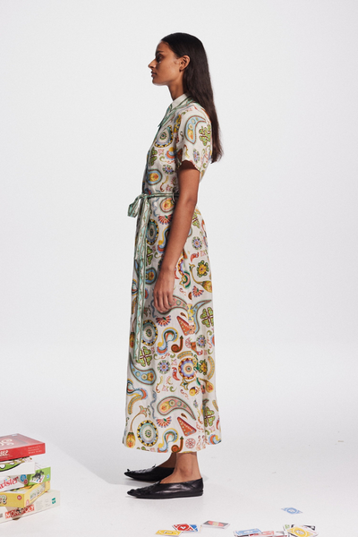 Anouche Short Sleeve Paisley Maxi Dress