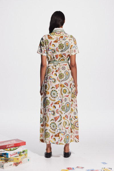 Anouche Short Sleeve Paisley Maxi Dress