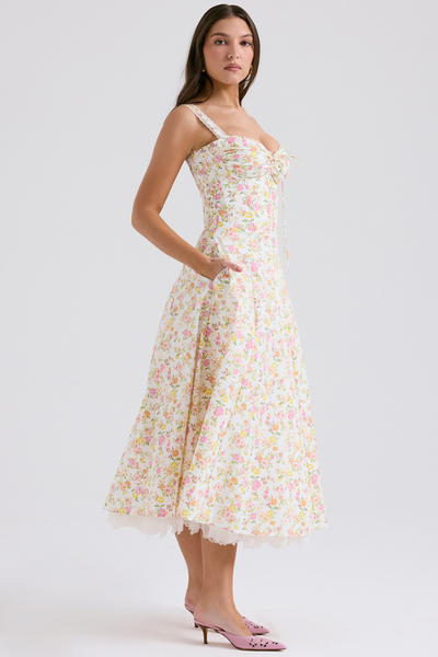 Athénaïs Floral Ruched Maxi Dress