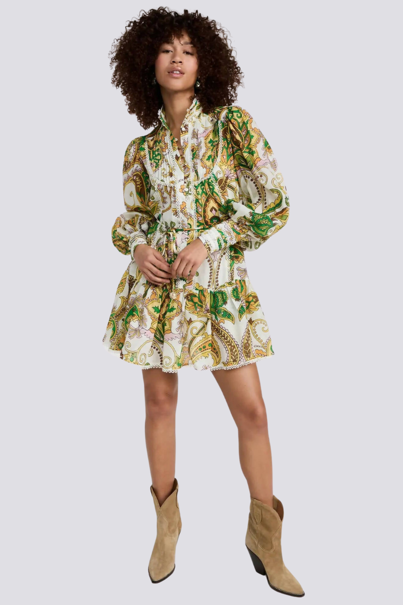 Clarimonde Balloon Sleeve Ruffle Mini Dress