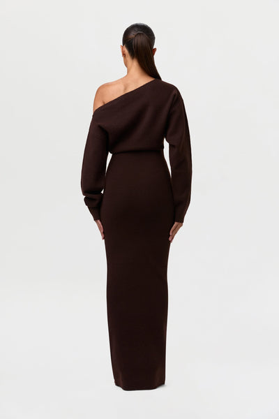 Knitted off-shoulder sweater dress