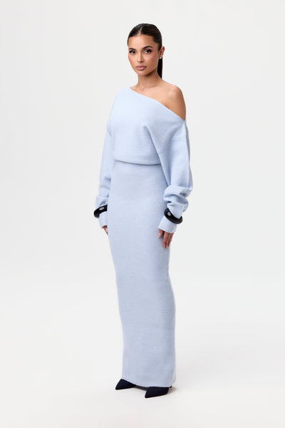 Knitted off-shoulder sweater dress