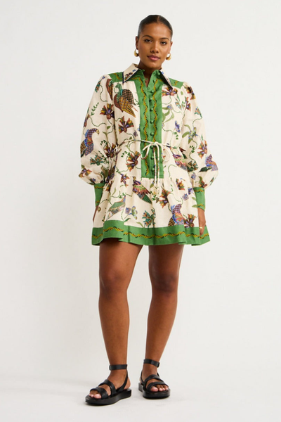 Mauricette Balloon Sleeve Animal Mini Dress