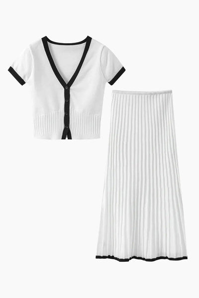 Ribbed Perfection Casual Chic Skirt Set