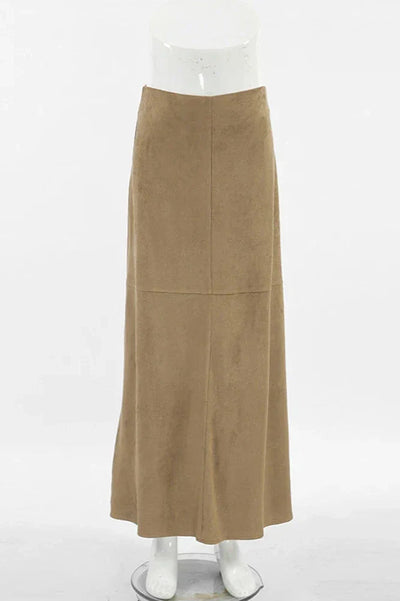 Autumn Maxi Suede Skirt