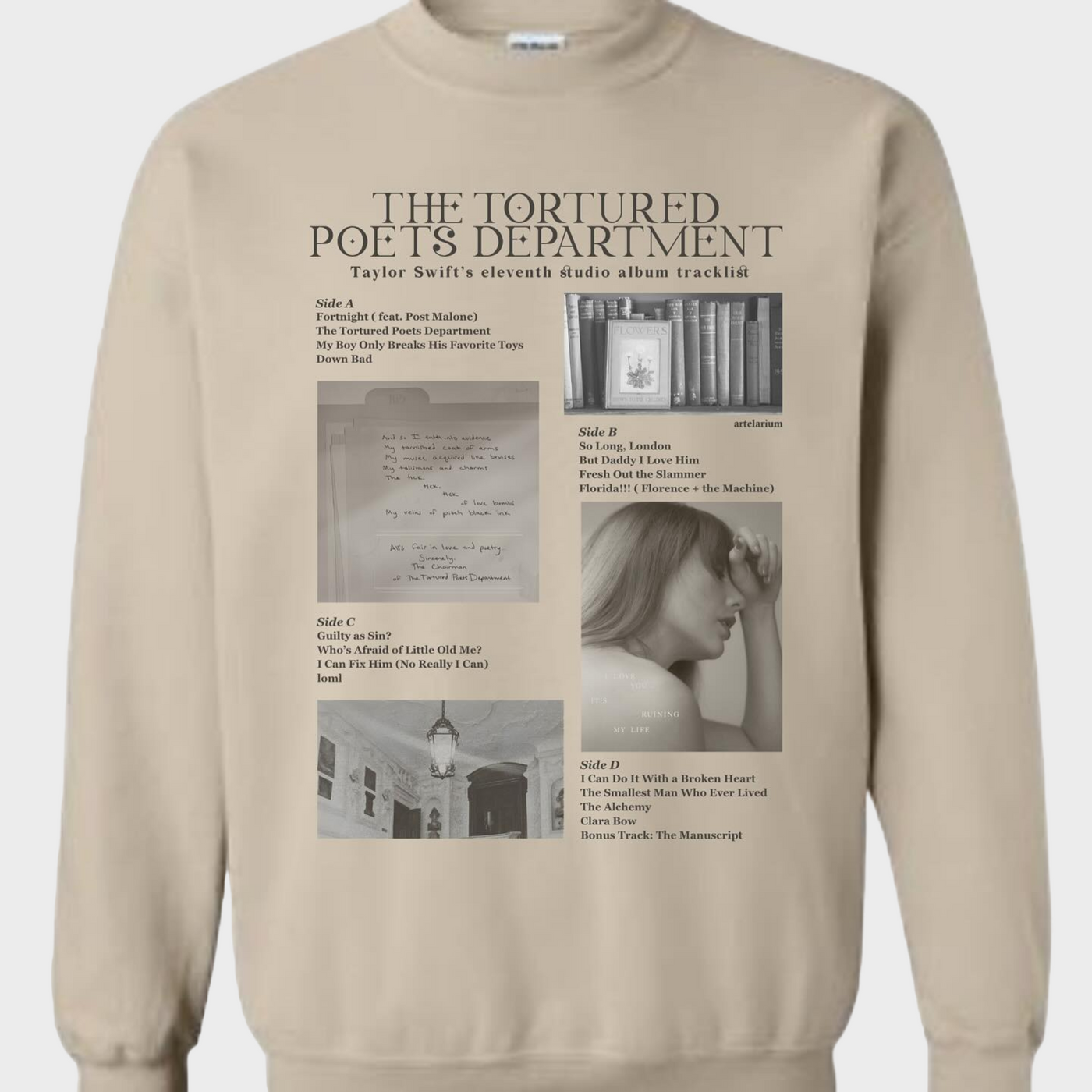 Tortured Poets Department Tracklist Sweatshirt