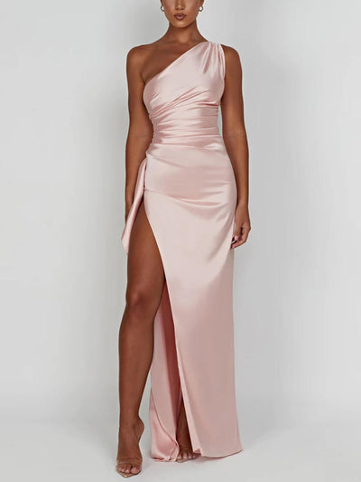 Satin Slit Maxi Dress