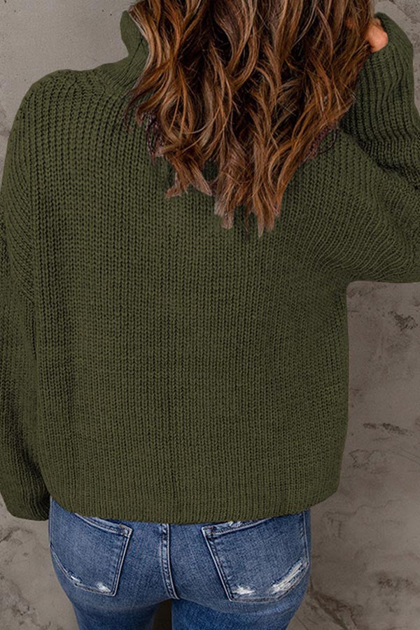 solid color loose turtleneck sweater