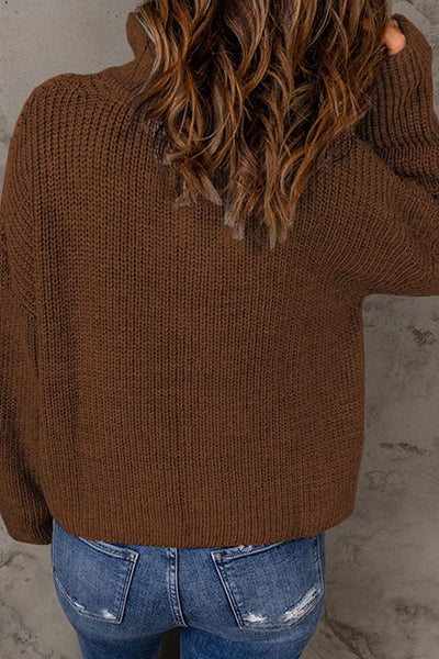 solid color loose turtleneck sweater