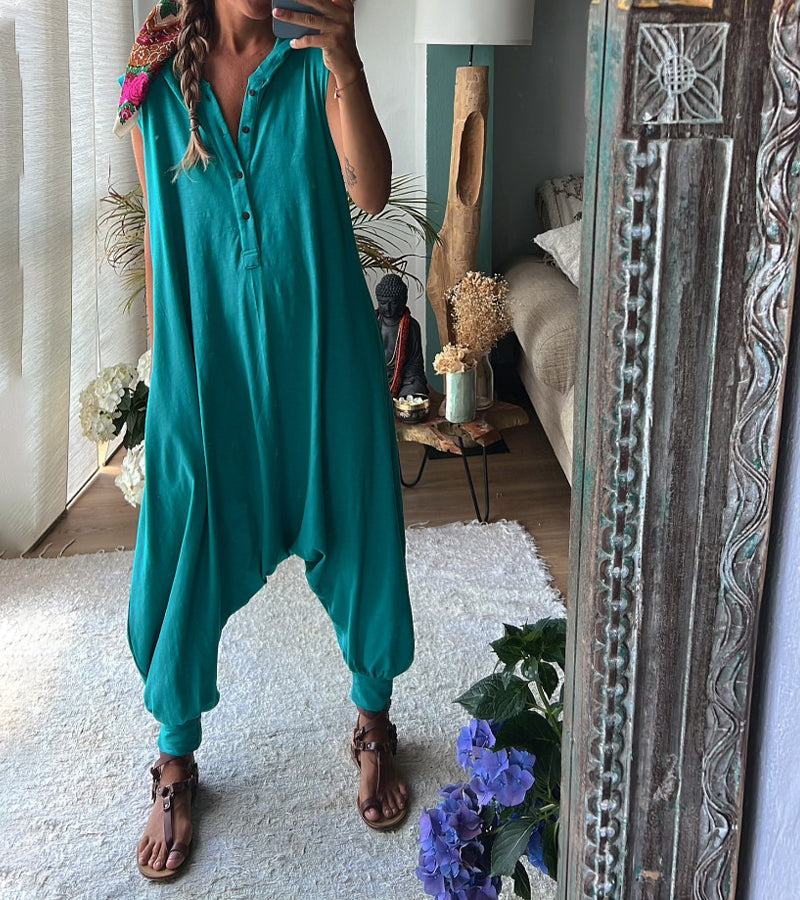 Hooded Sleeveless Cozy  Jumpsuit