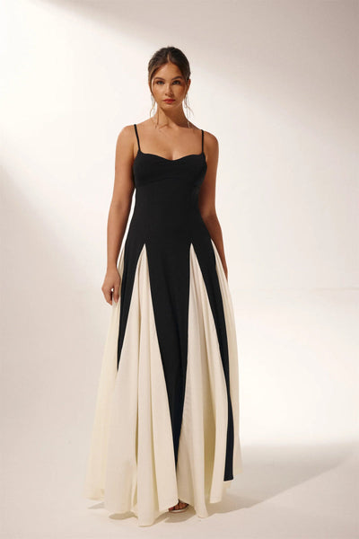 Griselda Color Block Maxi Slip Dress