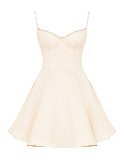 Vintage Cream Tulle Mini Dress