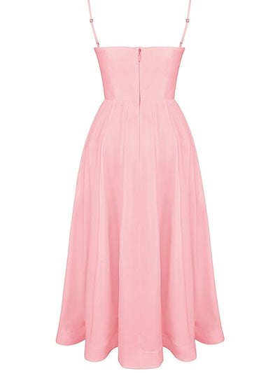 Rose Pink Cotton Corset Sundress