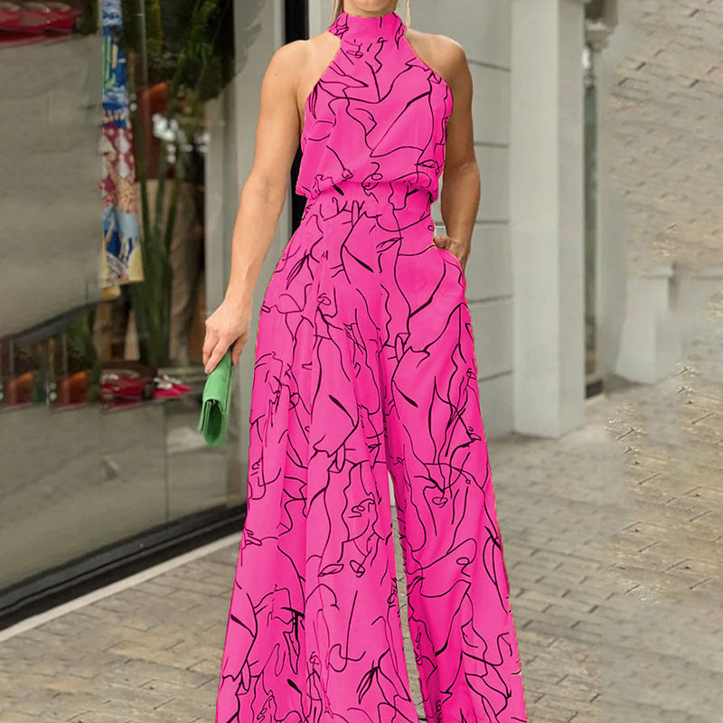 eleganter Neckholder-Jumpsuit mit Schnürung 