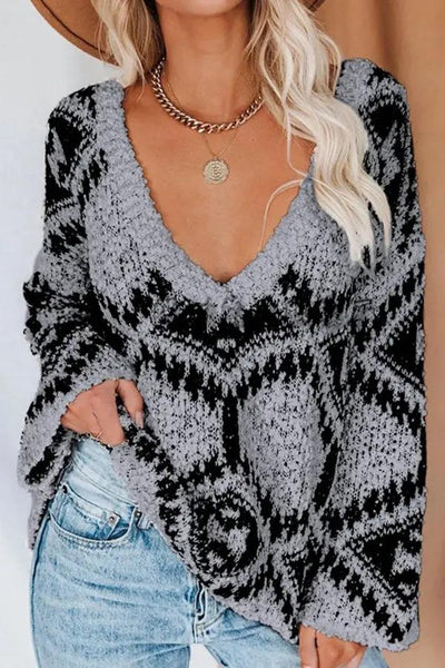 Knitted Jacquard Sweater