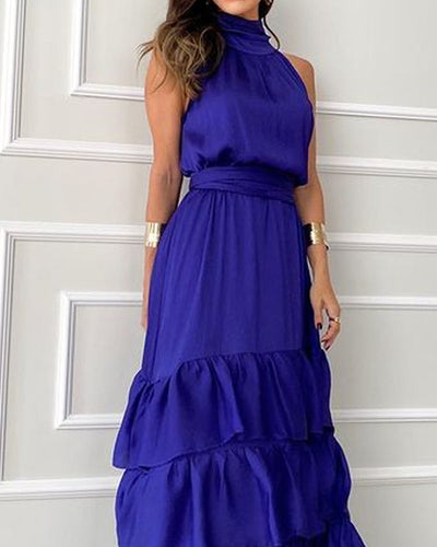 Fashion Solid Color Sleeveless Dress