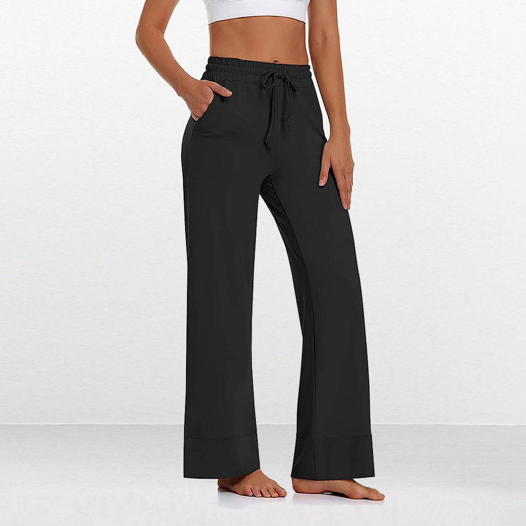 Pantalon de yoga, fitness, jogging, taille ample, jambes larges