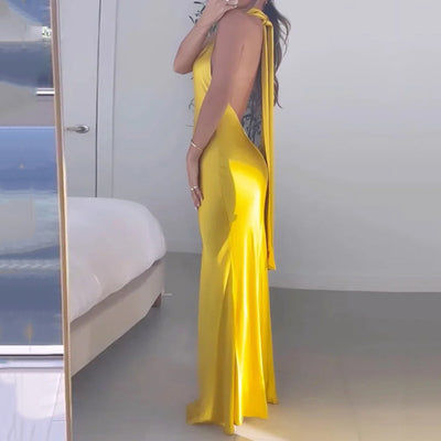 Irregular Sexy Backless Dress