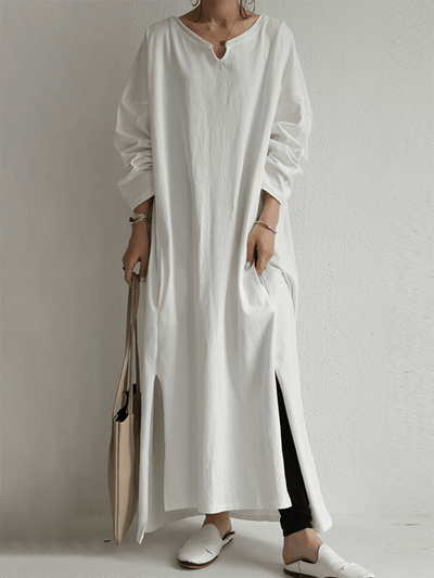 Women's Loose Casual Cotton Linen Dress