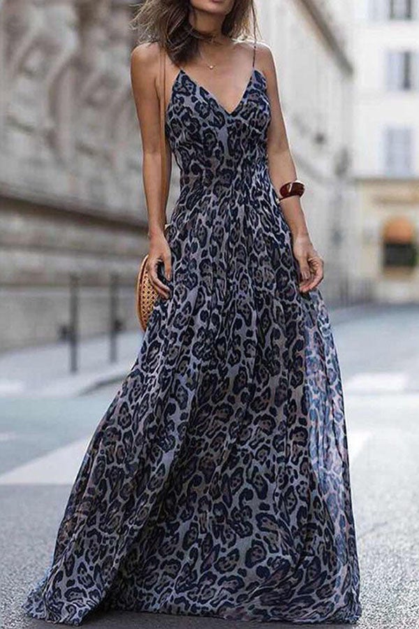 Leopard Print Classic Sexy Slip Dress