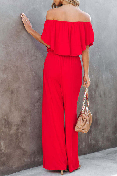 Lässiger Jumpsuit in reiner Farbe für den Urlaub 