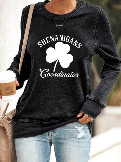 Sweatshirt mit St. Patrick's Day Shenanigans Coordinator-Aufdruck für Damen 