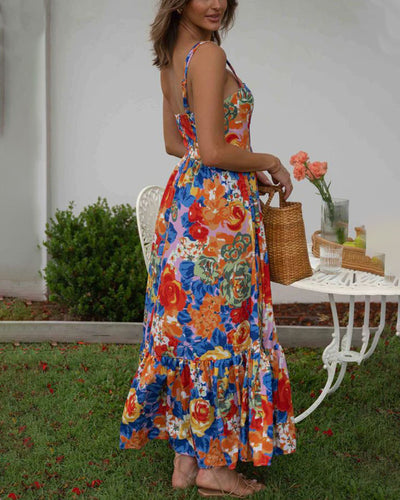 Fashion Print Strapless Sling Dress