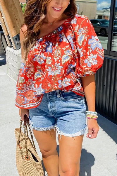 Summer Statement Floral One Shoulder Top