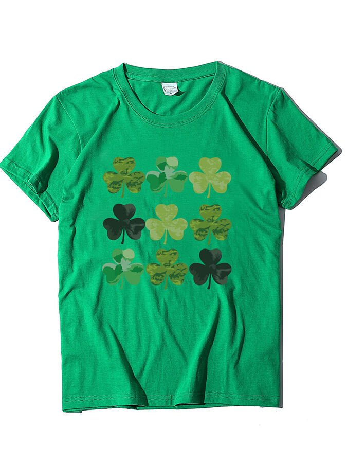 T-shirt à manches courtes Shamrock pour femmes de la Saint-Patrick 