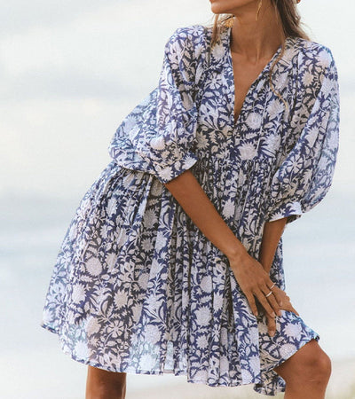 New Floral Loose Casual Summer Rayon Dress