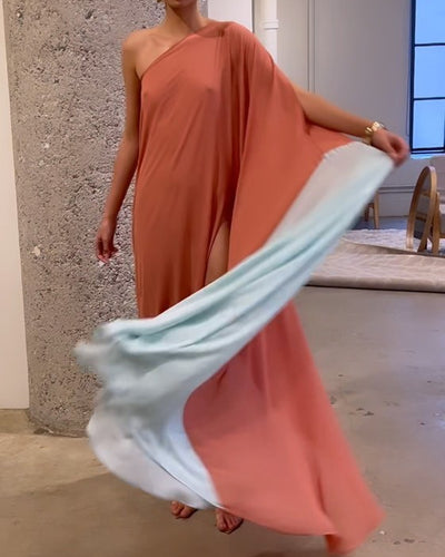 Robe à blocs de couleurs à la mode 