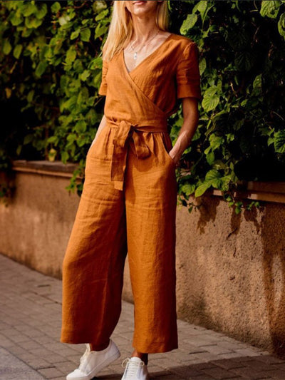 Solid Color Casual Jumpsuit