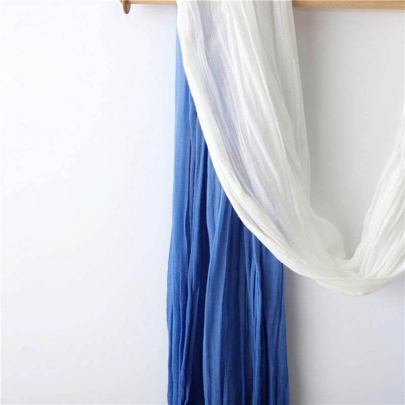 Dip Dye  Ink Blue Cotton Scarf